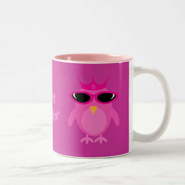 Gerade Chillin rosa Prinzessin Owls With Zweifarbige Tasse (Rechts)
