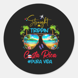 Gerade Costa Rica Sommerurlaub Pura V Runder Aufkleber