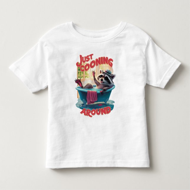Gerade das Cooning spielerischer Raccoon Splashing Kleinkind T-shirt (Vorderseite)