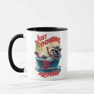 Gerade das Cooning spielerischer Raccoon Splashing Tasse