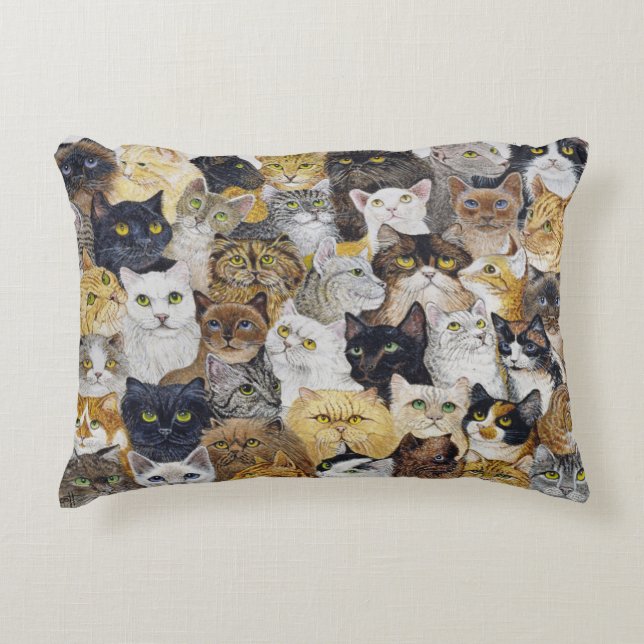 Gerade der Bart der Katze Zierkissen (Vorderseite)