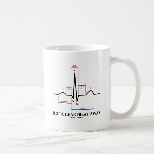 Gerade ein Herzschlag weg (EKG/ECG) Kaffeetasse (Rechts)