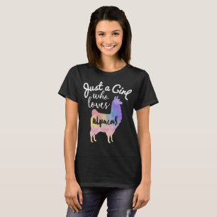 Gerade ein Mädchen das Liebe-Alpakas T-Shirt