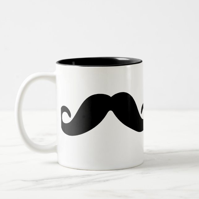 gerade eine Schnurrbart-Tasse Zweifarbige Tasse (Links)