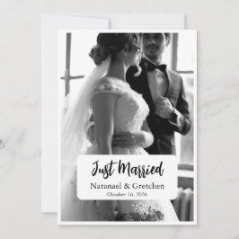Gerade erst verheiratet - elegante Hochzeitsfoto-A Einladung