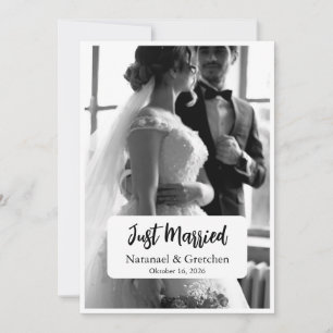 Gerade erst verheiratet - elegante Hochzeitsfoto-A Einladung