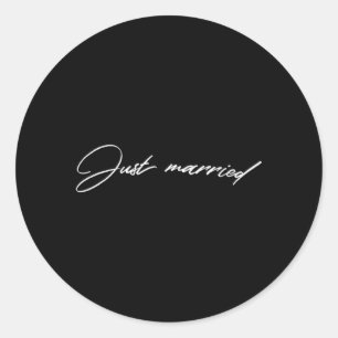 Gerade erst verheiratet Frischvermählte Hochzeitsf Runder Aufkleber