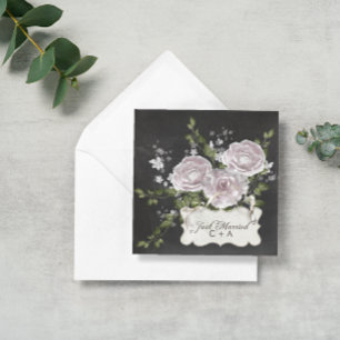 Gerade erst verheiratet! Romantische florale elega Einladung