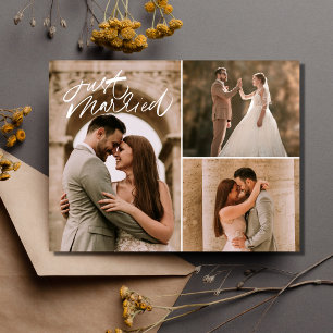 Gerade erst verheiratete Foto-Hochzeit Danke Postkarte