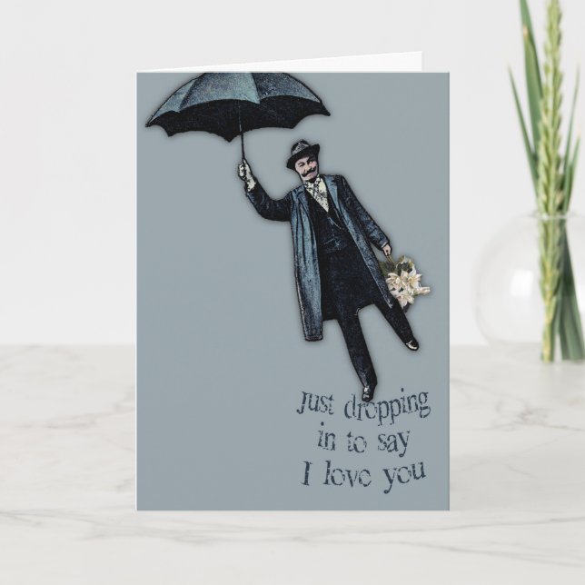 Gerade, fallend in Valentinsgruß Feiertagskarte (Vorderseite)