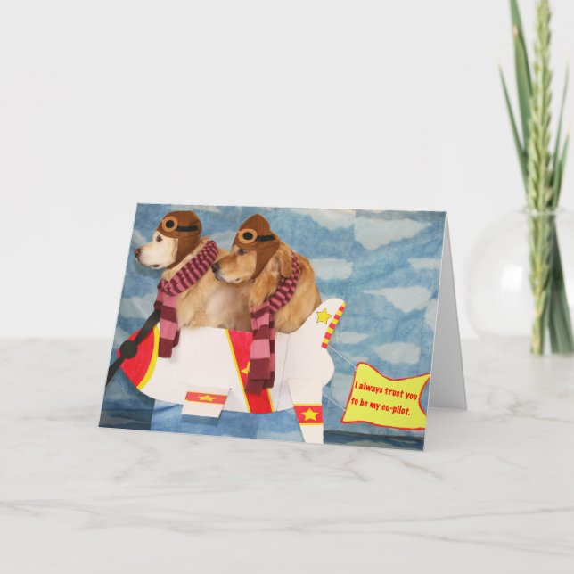 Gerade Flugzeug-goldene Freundschaft Dankeskarte (Vorderseite)