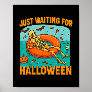 Gerade für Halloween Funny Skelett Floating Gewart Poster
