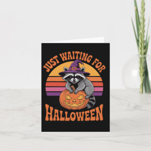 Gerade für Halloween Raccoon Pumpkin Hexe H Gewart Karte