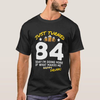 Gerade gedreht 84 Bier Drinking 84. Geburtstag Bet T-Shirt