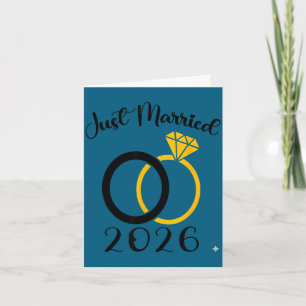 Gerade geheiratet 2026 Hochzeitsring passende Flit Karte