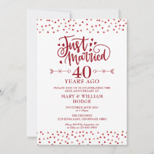 Gerade geheiratet 40. Hochzeitstag Einladung