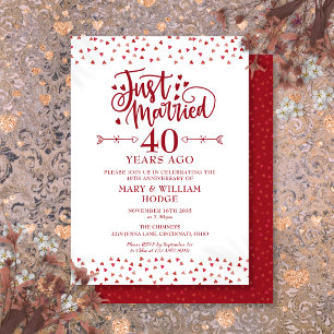 Gerade geheiratet 40. Hochzeitstag Einladung