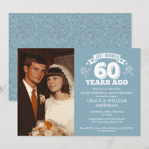 Gerade geheiratet 60. Hochzeitstag Foto Einladung