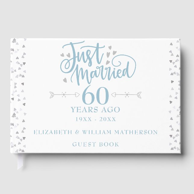 Gerade geheiratet 60. Hochzeitstag Gästebuch (Vorderseite)
