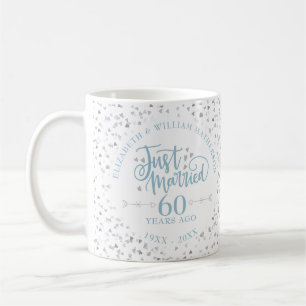 Gerade geheiratet 60. Hochzeitstag Liebesherzen Kaffeetasse