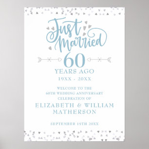 Gerade geheiratet 60. Hochzeitstag Willkommensschi Poster