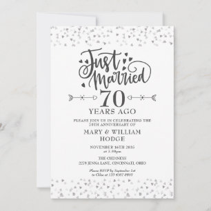 Gerade geheiratet 70. Hochzeitstag Einladung