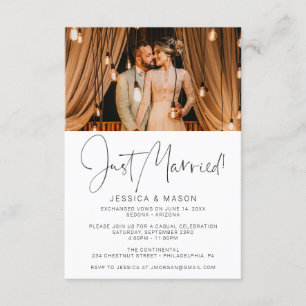 Gerade Geheiratet Hochzeitsankündigung für Davonge Einladung
