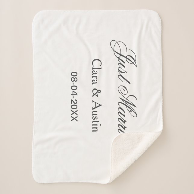 Gerade geheiratet Name des Paares Datum Jahr Hochz Sherpadecke (Vorderseite)