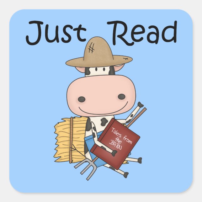 Gerade gelesen quadratischer aufkleber (Vorderseite)