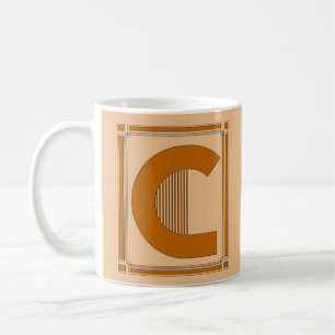 Gerade Geraden Kunst-Deko mit Monogramm, Buchstabe Kaffeetasse