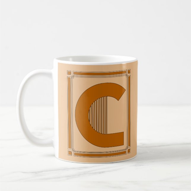 Gerade Geraden Kunst-Deko mit Monogramm, Buchstabe Kaffeetasse (Links)