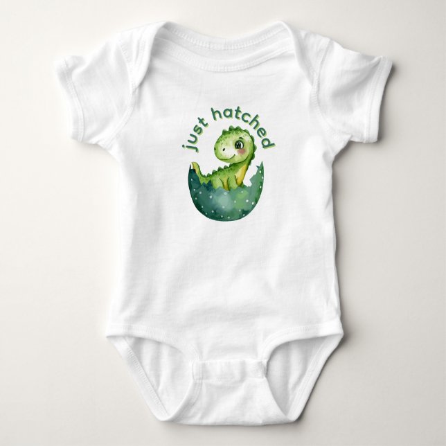 Gerade geschlüpfter Dinosaurier Baby Strampler (Vorderseite)