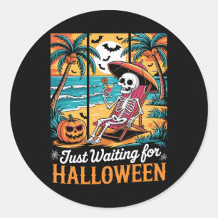 Gerade Gewartet zu Halloween Shirt Spooky Geister Runder Aufkleber