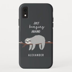 Gerade, hängend um hellen Sloth Cartoon des Spaßes Case-Mate iPhone Hülle