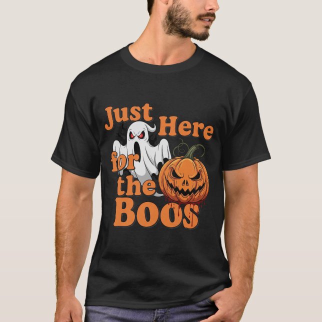 Gerade hier für das BOOS Funny Halloween 3 T-Shirt (Vorderseite)