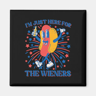 Gerade hier für die Dackeln Hot Dog Funny 4. Juli Magnet