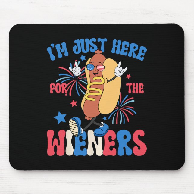 Gerade hier für die Weiners 4. Juli Funny Hot Do Mousepad (Vorne)