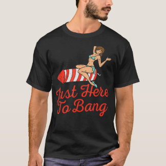 Gerade hier zum Bang Feuerwerk Funny 4. Juli Männe T-Shirt