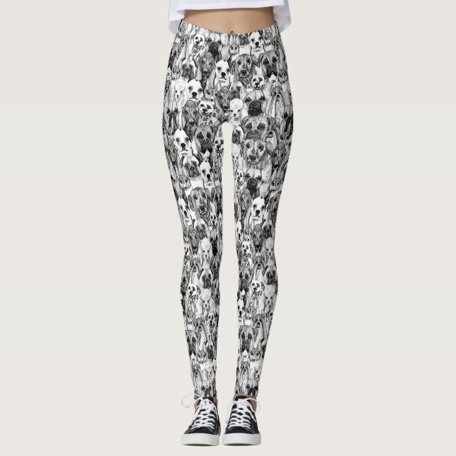 gerade Hunde Leggings (Vorderseite)