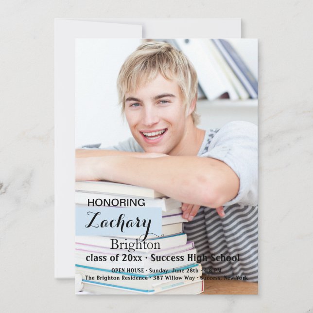 Gerade Ihre Art-Foto-Abschluss-Einladung Einladung (Vorderseite)