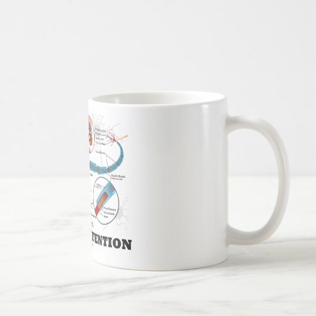 Gerade Lohn-Aufmerksamkeit (Neuron/Synapse) Kaffeetasse (Rechts)