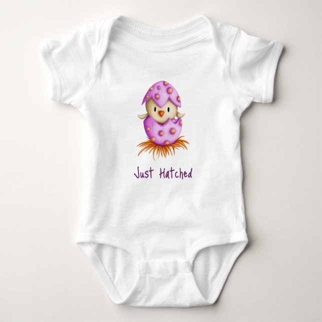 Gerade mal Lila Vogelscheuche in Rosa gehackt Baby Strampler (Vorderseite)