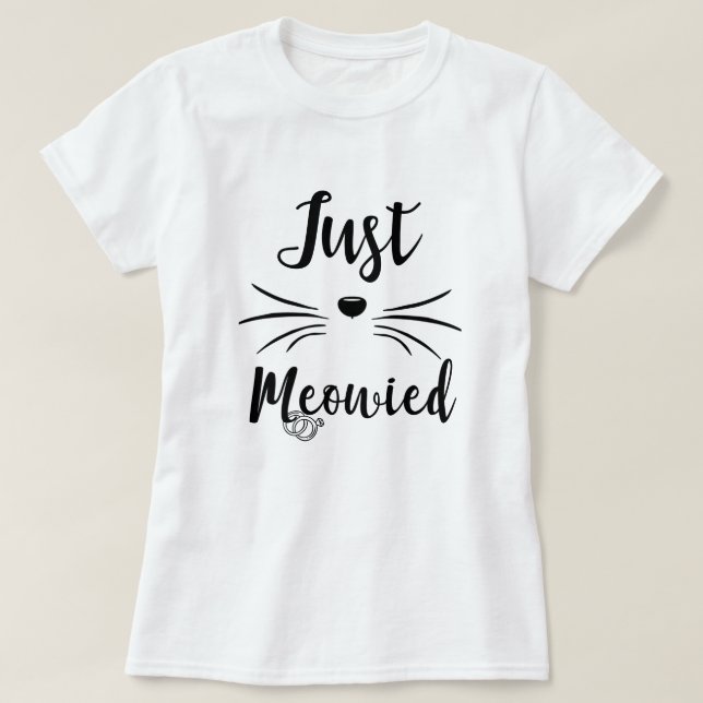 Gerade Meowied lustiges verheiratetes T-Shirt (Design vorne)