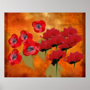 Gerade Mohnblumen Poster