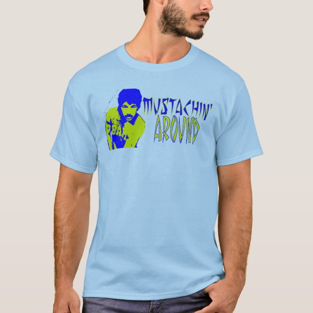 Gerade Mustachin herum T-Shirt (Vorderseite)