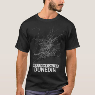 Gerade Outta Dunedin Stadtkarte (GROSSDRUCK) T-Shirt