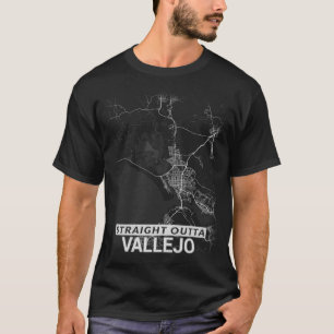 Gerade Outta Vallejo Stadtkarte (GROSSDRUCK) T-Shirt