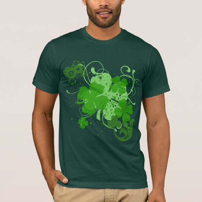 Gerade T-Shirt Kleeblatt-St. Patricks Tages (Vorderseite)