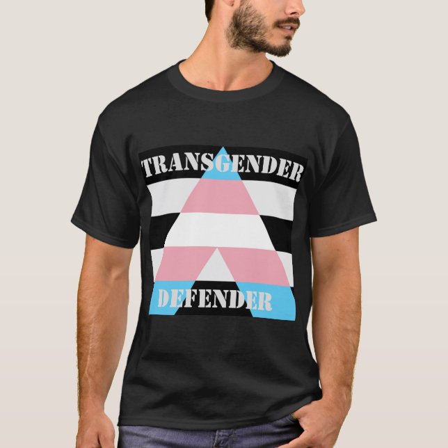 Gerade Verbündetertransgender-Verteidigerflagge T-Shirt (Vorderseite)