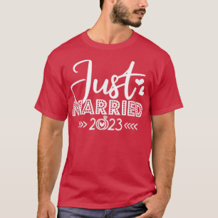 Gerade verheiratet 2023 Hochzeit Flitterwochen Brä T-Shirt